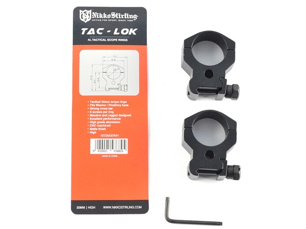 Кольца Nikko Stirling Sport Match, небыстросьемные на Weaver 30мм, высокие, 6 винтов, алюминий-3