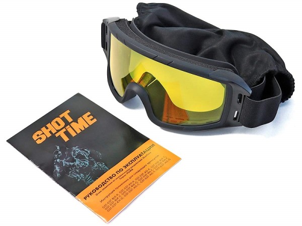 Маска стрелковая ShotTime Puma, защитная, линза желтая-3