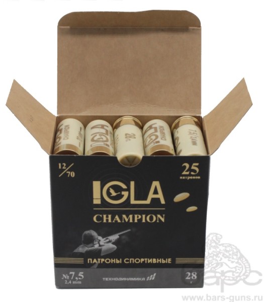 Патрон 12х70 дробь 7,5 навеска 28 г Igla-Champion - 2