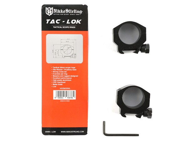 Кольца Nikko Stirling Sport Match, небыстросьемные на Weaver 30мм, низкие, 6 винтов, алюминий-3