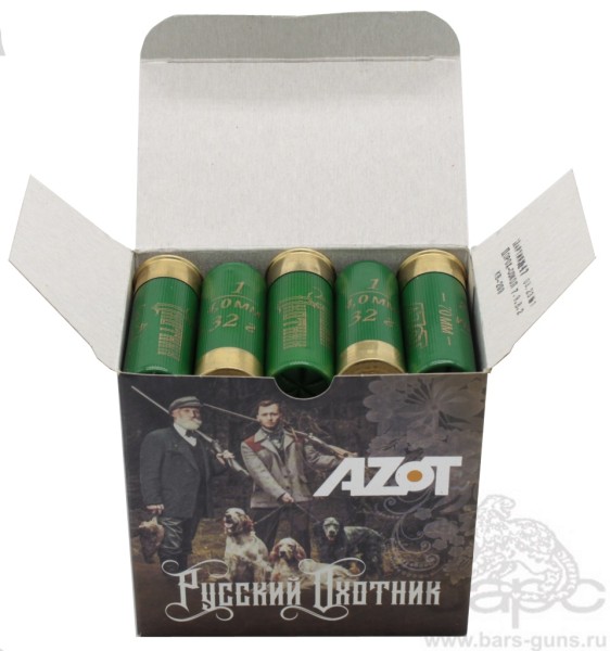 Патрон 12х70 Азот Русский охотник дробь 1 пачка 25 шт